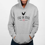 Sweat Capuche Adulte Coq en stock Gris