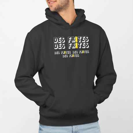 Sweat Capuche Adulte Des frites des frites Noir