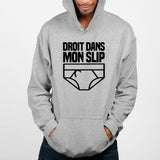 Sweat Capuche Adulte Droit dans mon slip Gris