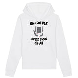 Sweat Capuche Adulte En couple avec mon chat 