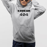 Sweat Capuche Adulte Erreur 404 Gris