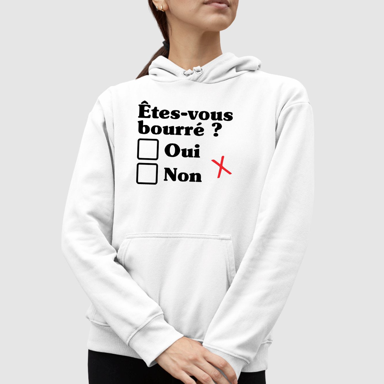 Sweat Capuche Adulte Êtes-vous bourré Blanc