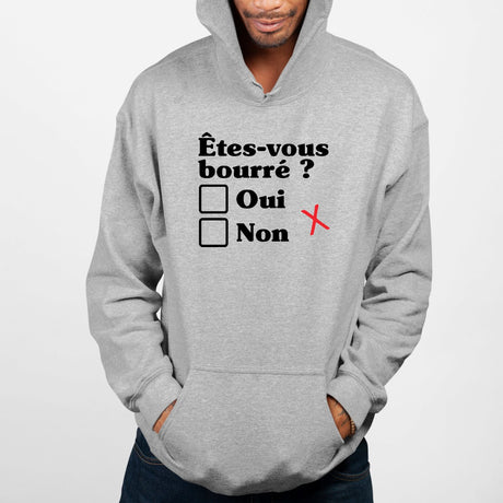 Sweat Capuche Adulte Êtes-vous bourré Gris