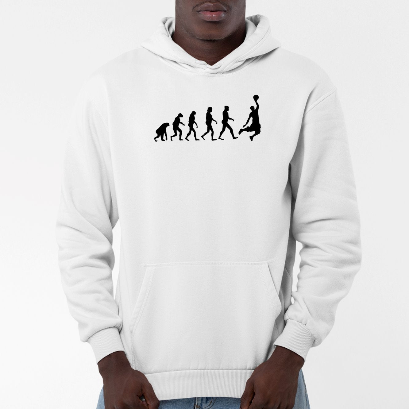 Sweat Capuche Adulte Évolution basket Blanc