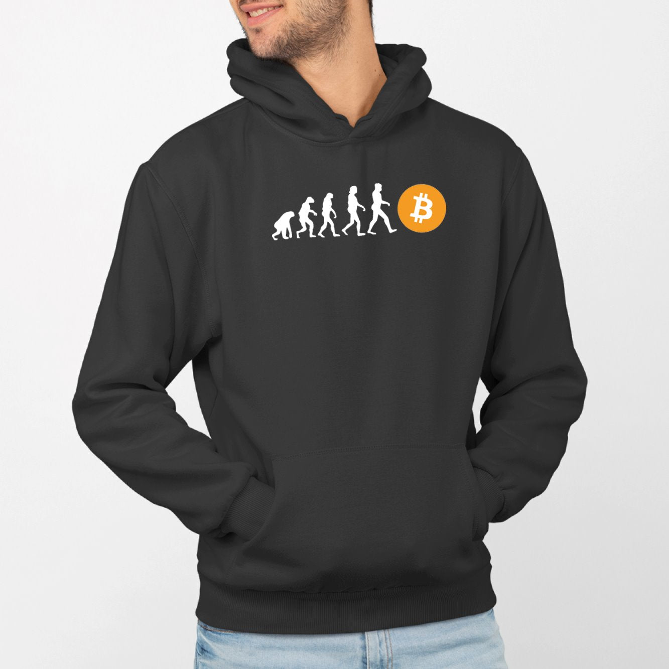 Sweat Capuche Adulte Évolution Bitcoin Noir