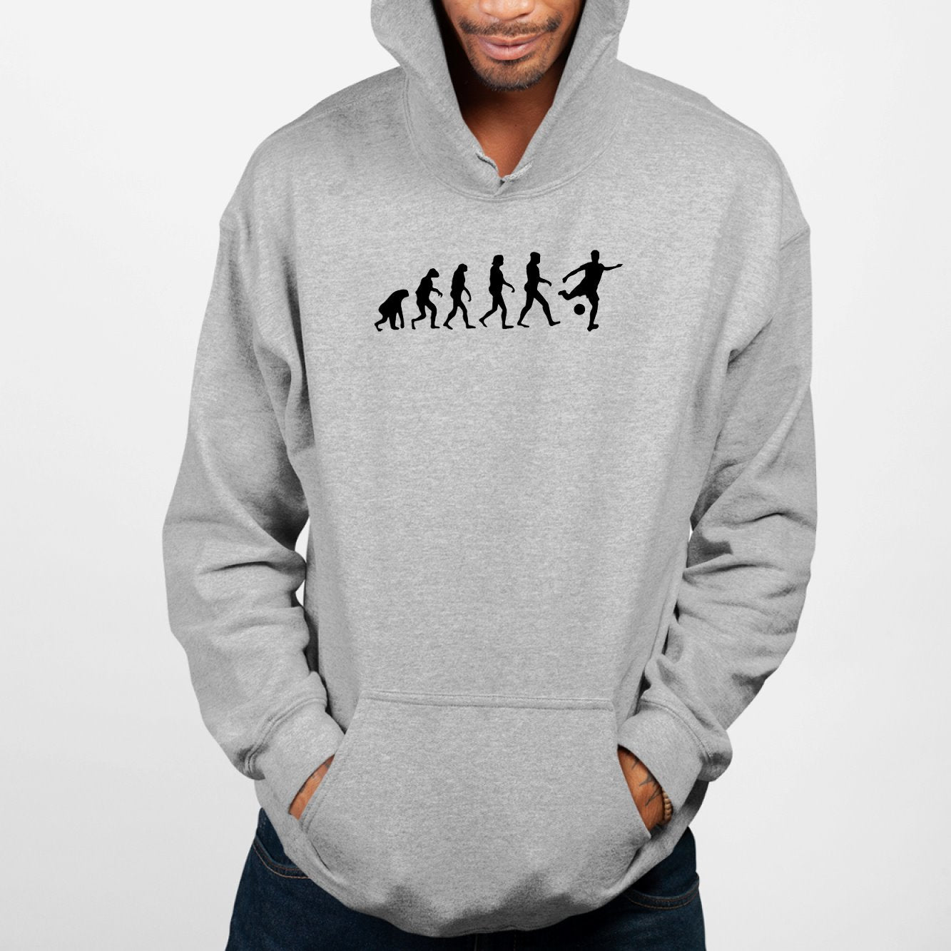 Sweat Capuche Adulte Évolution foot Gris