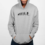 Sweat Capuche Adulte Évolution ski Gris