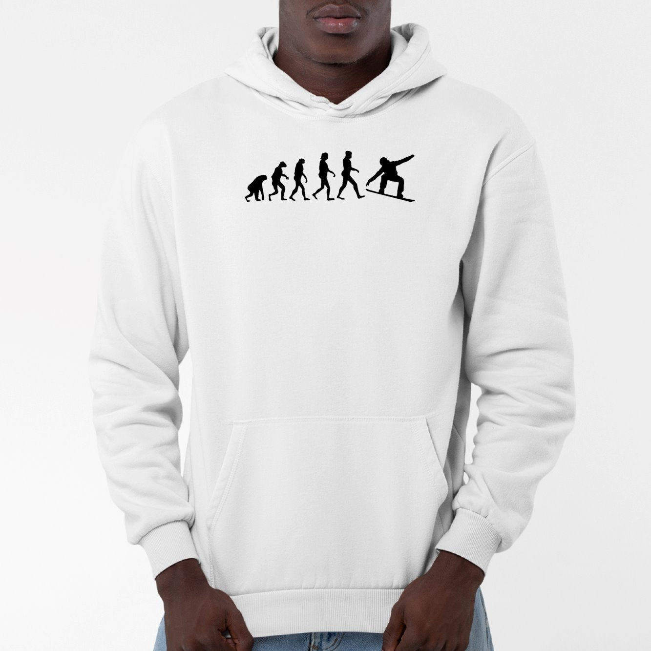 Sweat Capuche Adulte Évolution snow Blanc