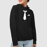 Sweat Capuche Adulte Fausse cravate Noir