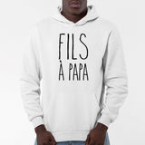 Sweat Capuche Adulte Fils à papa Blanc