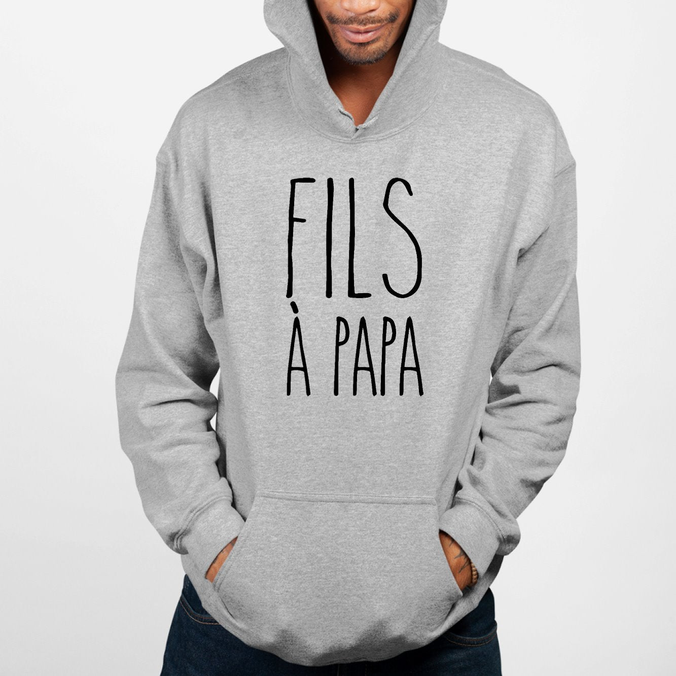 Sweat Capuche Adulte Fils à papa Gris