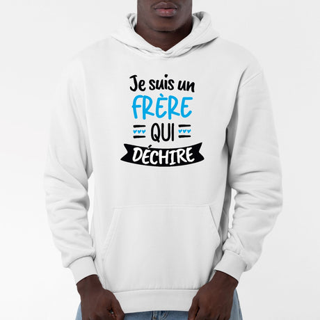 Sweat Capuche Adulte Frère qui déchire Blanc