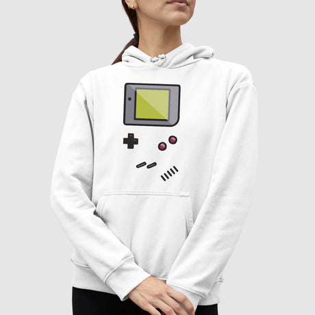 Sweat Capuche Adulte Game Boy Blanc