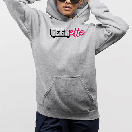 Sweat Capuche Adulte Geekette Gris