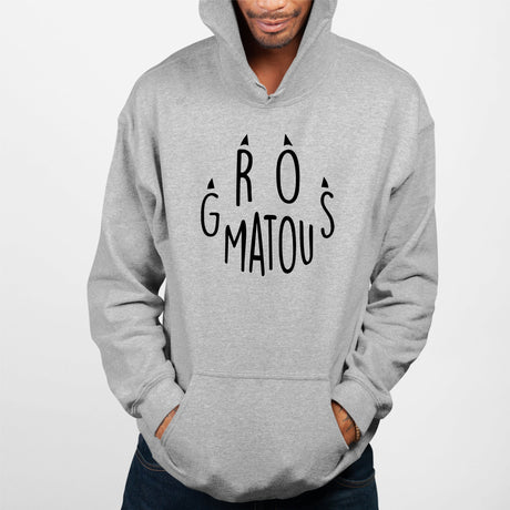 Sweat Capuche Adulte Gros matou Gris