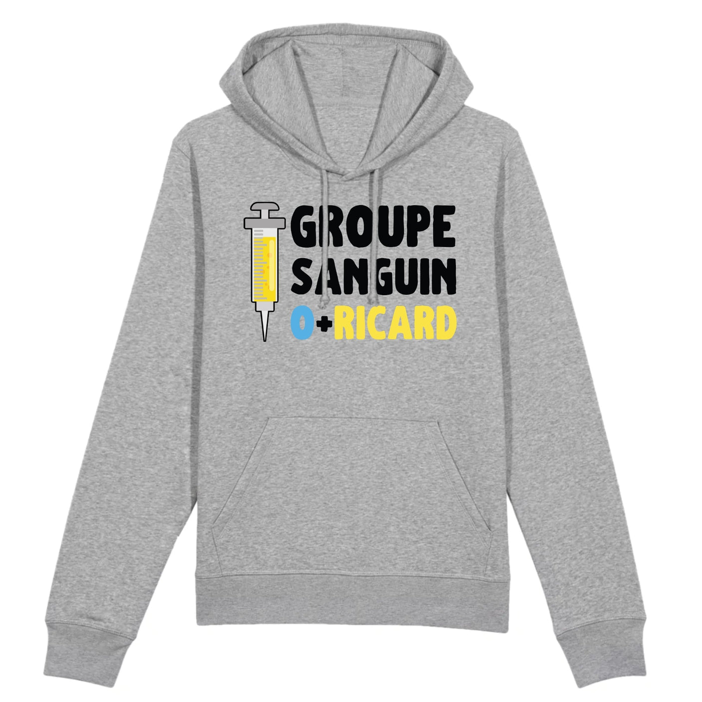 Sweat Capuche Adulte Groupe sanguin O + Ricard 