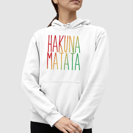 Sweat Capuche Adulte Hakuna Matata Blanc