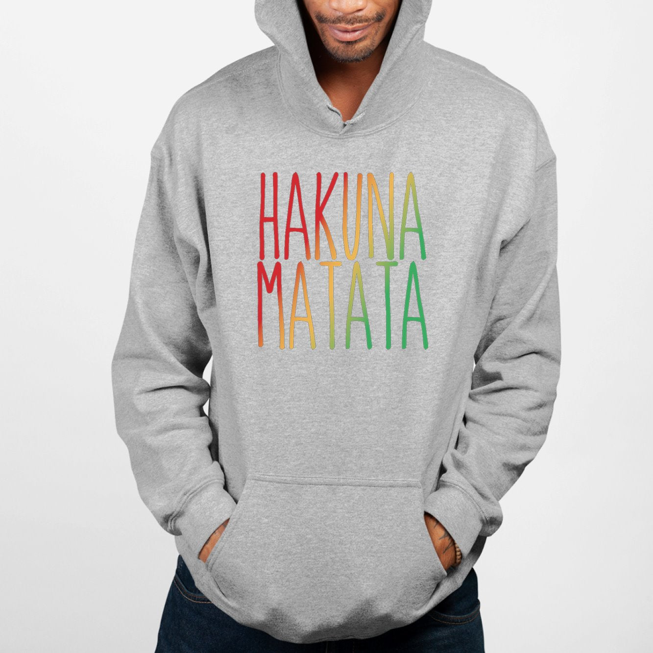 Sweat Capuche Adulte Hakuna Matata Gris