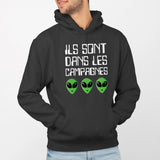 Sweat Capuche Adulte Ils sont dans les campagnes Noir