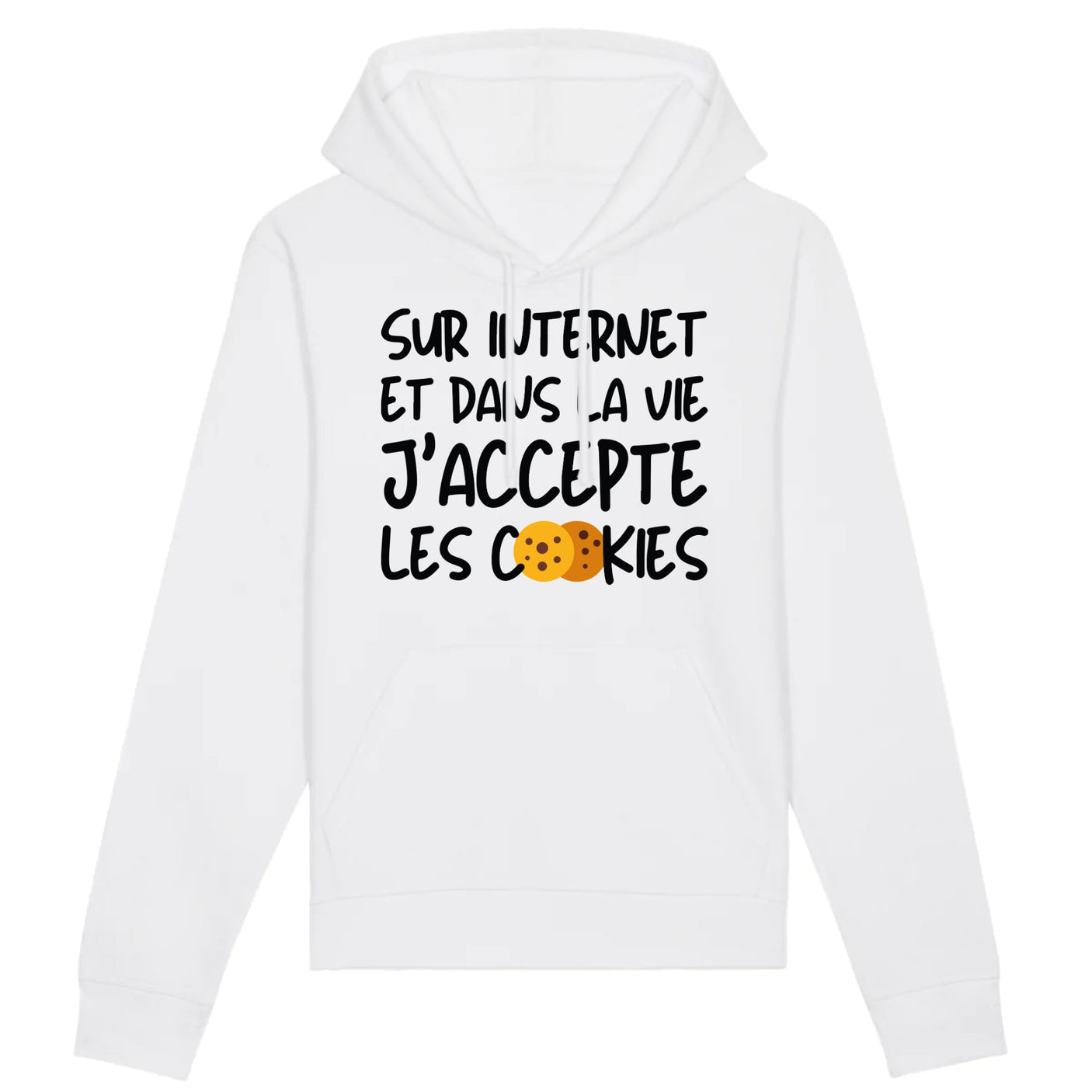 Sweat Capuche Adulte J'accepte les cookies 