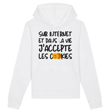 Sweat Capuche Adulte J'accepte les cookies 