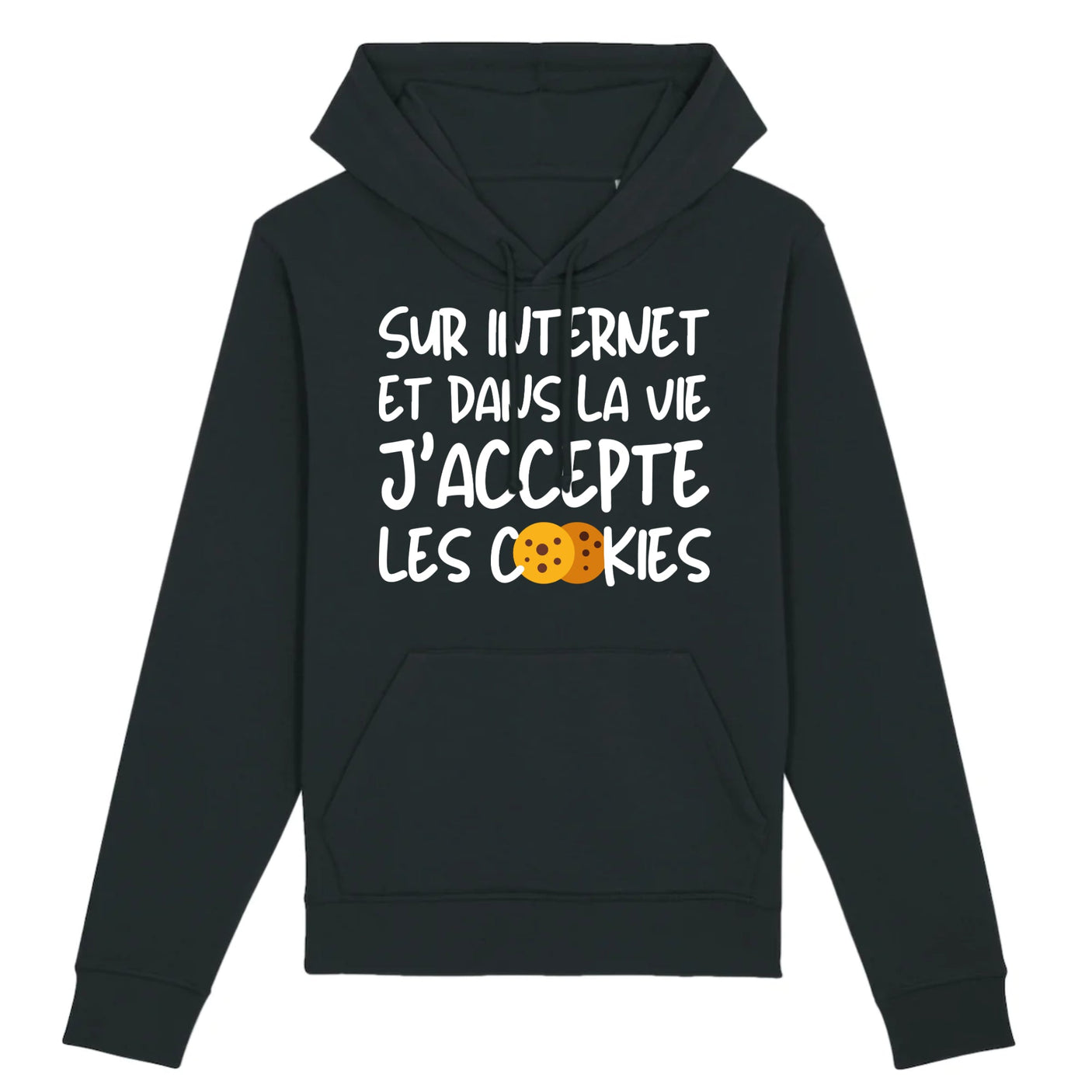 Sweat Capuche Adulte J'accepte les cookies 