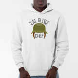 Sweat Capuche Adulte J'ai glissé chef Blanc