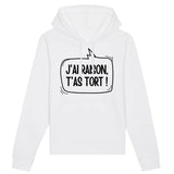 Sweat Capuche Adulte J'ai raison, t'as tort 