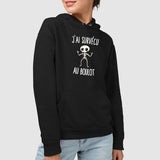 Sweat Capuche Adulte J'ai survécu au boulot Noir