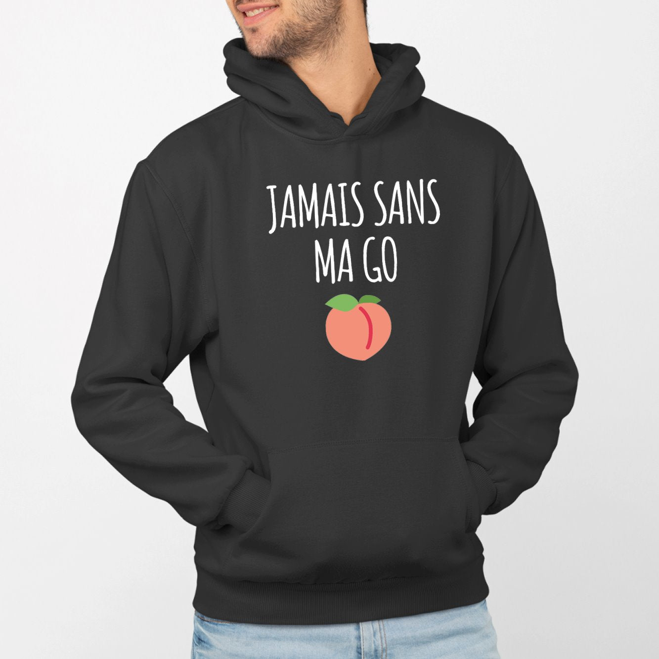 Sweat Capuche Adulte Jamais sans ma go Noir