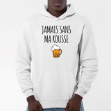 Sweat Capuche Adulte Jamais sans ma rousse Blanc