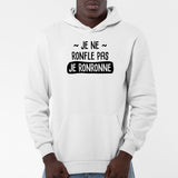 Sweat Capuche Adulte Je ne ronfle pas je ronronne Blanc