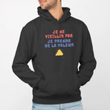 Sweat Capuche Adulte Je ne vieillis pas je prends de la valeur Noir