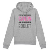 Sweat Capuche Adulte Je suis canon mais je ne cherche pas un boulet 