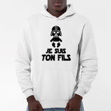 Sweat Capuche Adulte Je suis ton fils Blanc