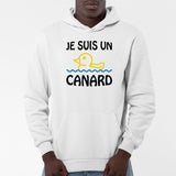 Sweat Capuche Adulte Je suis un canard Blanc