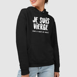 Sweat Capuche Adulte Je suis vierge Noir