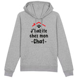 Sweat Capuche Adulte J'habite chez mon chat 