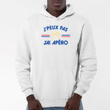 Sweat Capuche Adulte J'peux pas j'ai apéro Blanc