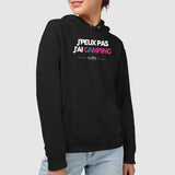 Sweat Capuche Adulte J'peux pas j'ai camping Noir