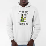 Sweat Capuche Adulte J'peux pas j'ai champagne Blanc