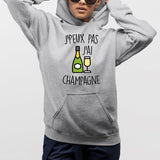 Sweat Capuche Adulte J'peux pas j'ai champagne Gris