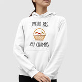 Sweat Capuche Adulte J'peux pas j'ai champignons Blanc