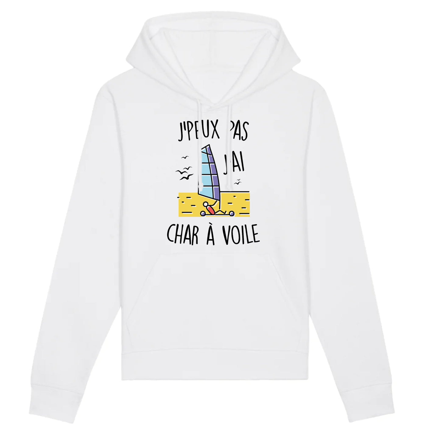 Sweat Capuche Adulte J'peux pas j'ai char à voile 