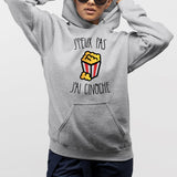 Sweat Capuche Adulte J'peux pas j'ai cinoche Gris