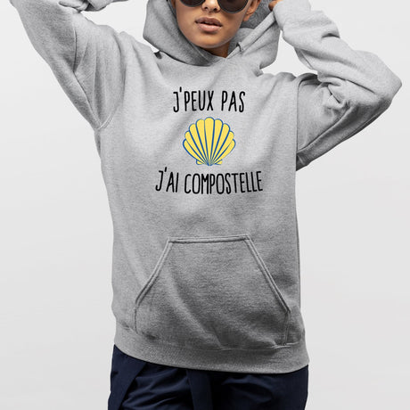 Sweat Capuche Adulte J'peux pas j'ai Compostelle Gris