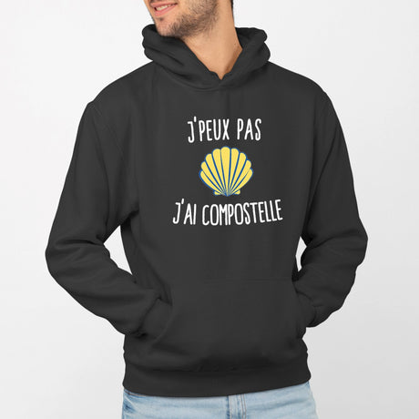 Sweat Capuche Adulte J'peux pas j'ai Compostelle Noir