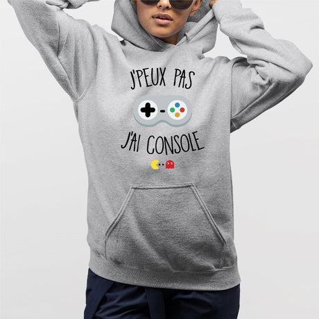 Sweat Capuche Adulte J'peux pas j'ai console Gris