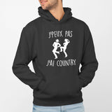 Sweat Capuche Adulte J'peux pas j'ai country Noir