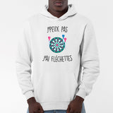 Sweat Capuche Adulte J'peux pas j'ai fléchettes Blanc